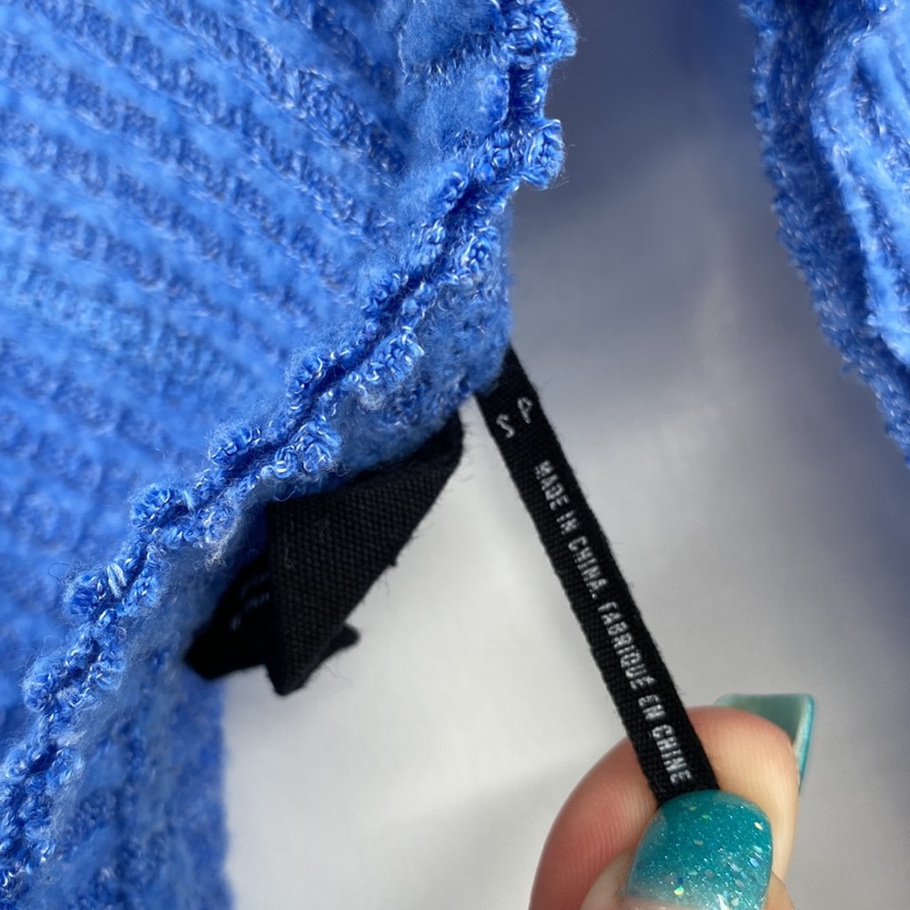 Out From Under | Urban Outfitters Blue Thermal Button Front Top Small - Picture 12 of 14